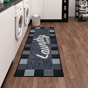 Ottomanson Laundry Mat Runner Rug, Black, 20"X59" for $30