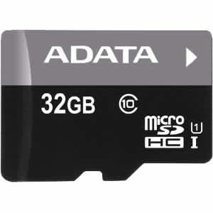 Adata AUSDH32GUICL10-RA1 32GB Class 10 microSDHC memory card w/ adapter for $13