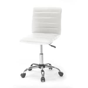 Urban Shop Faux Leather Rolling Office Chair, White for $80