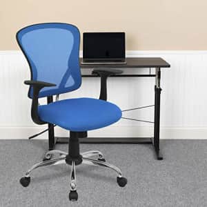 Flash Furniture Mid-Back Blue Mesh Swivel Task Office Chair with Chrome Base and Arms for $151 Flash Furniture Mid-Back Blue Mesh Swivel Task Office Chair with Chrome Base and Arms for $151