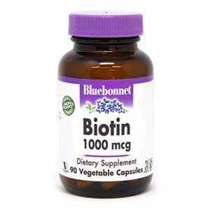 Bluebonnet Biotin 1000 mcg Vegetable Capsules, 90 Count for $12
