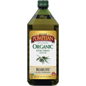 Pompeian 48-oz. Organic Extra Virgin Olive Oil for $10 via Sub & Save Pompeian 48-oz. Organic Extra Virgin Olive Oil for $10 via Sub & Save