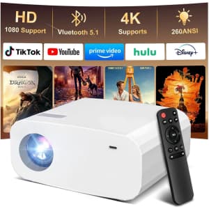 Polaring 1080p Dual Band Bluetooth Android Smart Projector for $42