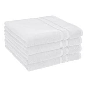 Amazon Basics GOTS Certified Organic Cotton Bath Towel - 4-Pack, Pristine Snow for $19