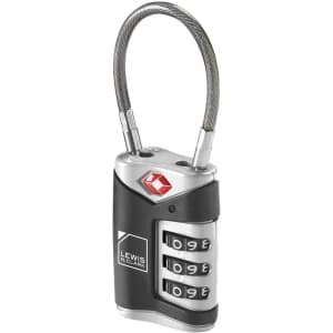 Lewis N. Clark TSA Approved Luggage Lock + Steel Cable for $9 Lewis N. Clark TSA Approved Luggage Lock + Steel Cable for $9
