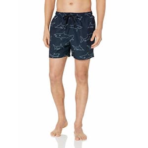 28 Palms Men's 4.5" Inseam Tropical Hawaiian Print Swim Trunk, Navy Shark, Small for $7 28 Palms Men's 4.5" Inseam Tropical Hawaiian Print Swim Trunk, Navy Shark, Small for $7