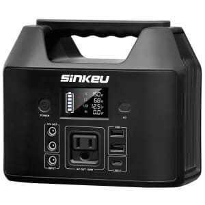 SinKeu E150 Portable Power Station 150W LiFePO4 Battery Pack for $59