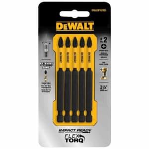 DeWalt Impact Ready Phillips #2 5-Piece Screwdriver Bit for $11 DeWalt Impact Ready Phillips #2 5-Piece Screwdriver Bit for $11
