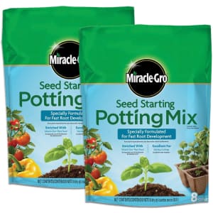 Miracle-Gro 8-Quart Seed Starting Potting Mix 2-Pack for $9