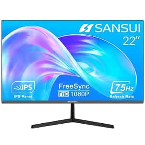 SANSUI Monitor 22 Inch IPS 75Hz FHD 1080P HDMI VGA Ports Computer Monitor Ultra-Thin Tilt for $83