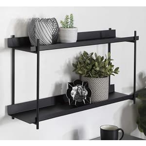 Kate and Laurel Dominic 28" 2-Tier Metal Floating Wall Shelf for $108 Kate and Laurel Dominic 28" 2-Tier Metal Floating Wall Shelf for $108