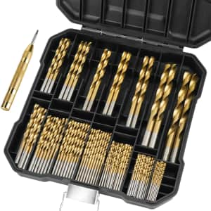 Ticonn 99-Piece Titanium Drill Bit Set for $14