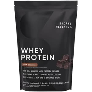 Sports Research Whey Protein Isolate - Sports Nutrition Protein Powder 25g per Serving - 2lb Bag for $38