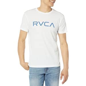 RVCA Men's Premium Red Stitch Short Sleeve Graphic Tee Shirt, Big White/Blue, X-Large for $28