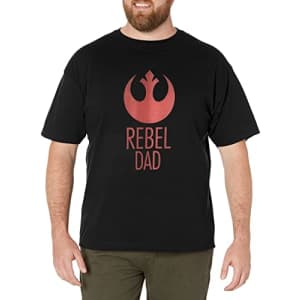 STAR WARS Big & Tall Rebel Dad Men's Tops Short Sleeve Tee Shirt, Black, 4X-Large for $8