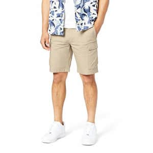 Dockers Men's Cargo Straight Fit Smart 360 Tech Shorts (Regular and Big & Tall), Taupe Sand, 33 for $21