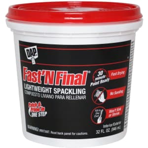 DAP 32-oz. Fast'N Final Lightweight Spackling for $6 DAP 32-oz. Fast'N Final Lightweight Spackling for $6