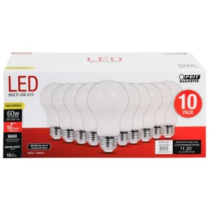 Feit Electric 10W (60W-Equivalent) LED Bulb 10-Pack for $10 Feit Electric 10W (60W-Equivalent) LED Bulb 10-Pack for $10
