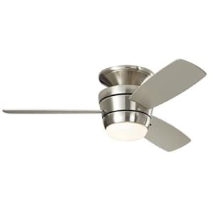 Harbor Breeze Mazon 44-in Brushed Nickel Flush Mount Indoor Ceiling Fan with Light Kit and Remote for $129