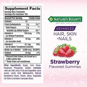 Advanced Hair, Skin, and Nails with Biotin Gummies by Nature's Bounty Optimal Solutions, Dietary for $22 Advanced Hair, Skin, and Nails with Biotin Gummies by Nature's Bounty Optimal Solutions, Dietary for $22