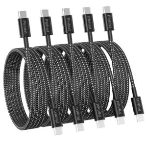 6-Foot USB-C Cable 5-Pack for $4