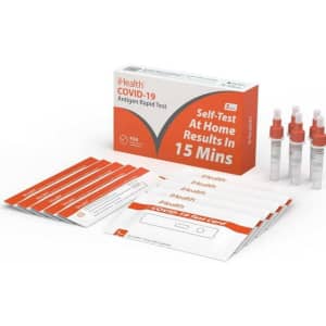 iHealth COVID-19 Antigen Rapid Test 5-Pack. Click "Buy with Prime" under "Prime Big Deal Days" for an $18 savings. (You'd pay $45 elsewhere.)