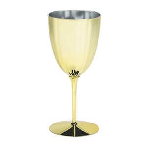 Fun Express Gold Metallic Plastic Wine Glasses - Party Supplies - 12 Pieces for $28
