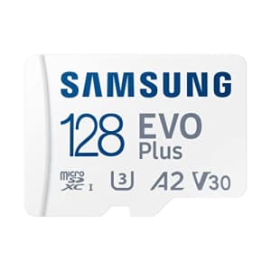 Samsung Evo Plus 128GB SDXC U3 Class 10 A2 130MB/s MicroSD Memory Card with Adapter 2021 Version for $22