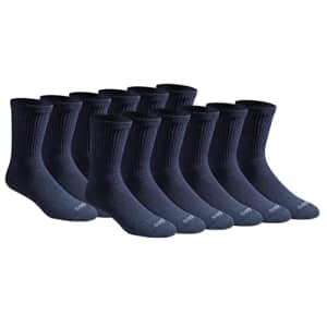 Dickies Men's Dri-tech Moisture Control 6-Pack Comfort Length Crew Socks for $14