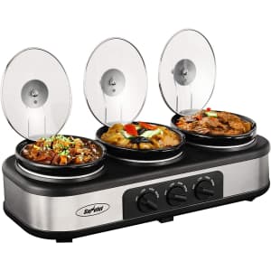 Sunvivi 1.5-Qt. Triple Slow Cooker Buffet for $80 Sunvivi 1.5-Qt. Triple Slow Cooker Buffet for $80