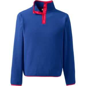 Lands' End Men's Thermacheck 200 Fleece Snapneck Pullover for $20