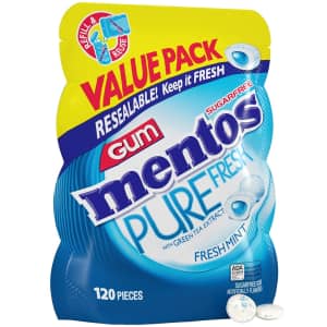 Mentos Pure Fresh Sugar-Free Chewing Gum 120-Piece Bag for $3.79 via Sub & Save