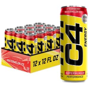 Cellucor C4 Energy Drink 12oz (Pack of 12) - Strawberry Watermelon Ice - Sugar Free Pre Workout Performance for $23