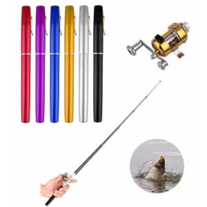 Mini Telescopic Fishing Rod Pen 2-Pack for $17