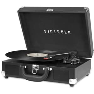 Victrola Vintage 3-Speed Bluetooth Suitcase Record Player for $20