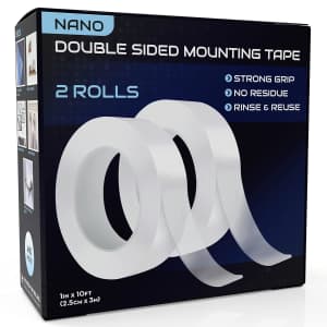 Lockport 1" x 10-Foot Nano Tape Double Sided Mounting Tape 2-Pack for $8 w/ Prime