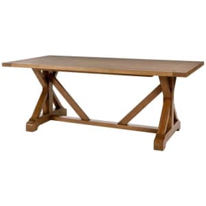 Home Decorators Collection Aberwood 79" Solid Wood Trestle Dining Table for $325 Home Decorators Collection Aberwood 79" Solid Wood Trestle Dining Table for $325