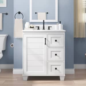 allen + roth Rigsby 30" Undermount Single Sink Bathroom Vanity w/ Engineered Marble Top for $449