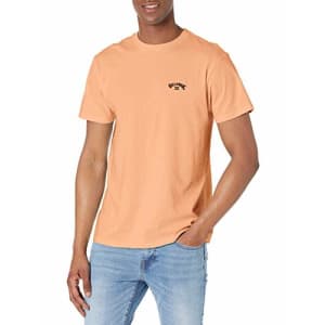 Billabong Men's Classic Short Sleeve Premium Logo Graphic Tee T-Shirt, Arch Light Peach, Large for $19