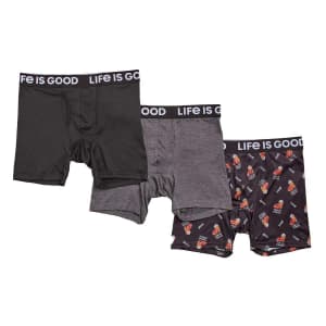 Life is Good Men's Super Soft Boxer Briefs: 6 pairs for $20