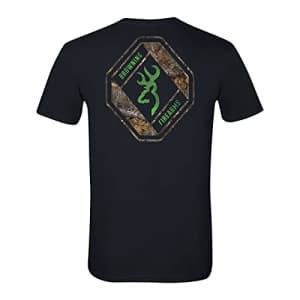 Browning Men's Graphic T-Shirt, Realtree Edge Diamond Buckmark (Black), X-Large for $15