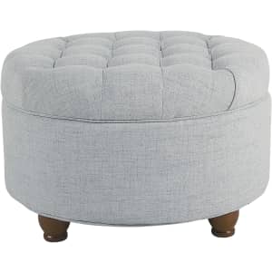 HomePop Large Button Tufted Round Storage Ottoman for $83