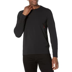 HUGO Men's Long Sleeve Crew Neck Stretch T-Shirt, Coal, XXL for $20