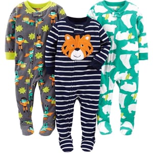 Simple Joys by Carter's Toddlers' Flame-Resistant Fleece Footed Pajamas 3-Pack. That's $8 under list, about $6 per unit, and the lowest price we could find.