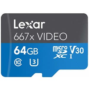 Lexar Professional 667X Video 64GB microSDXC UHS-I Card (LMS667V064G-BNANU) for $13 Lexar Professional 667X Video 64GB microSDXC UHS-I Card (LMS667V064G-BNANU) for $13