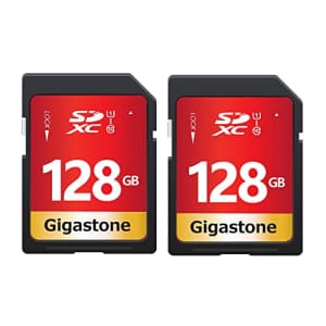 Gigastone 128GB 2-Pack SD Card UHS-I U1 Class 10 SDXC Memory Card High Speed Full HD Video Canon for $35