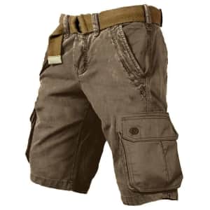 Men's Multi-Pocket Cargo Shorts for $13