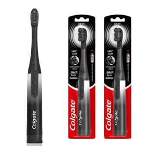 Colgate 360 Charcoal Sonic Powered Battery Toothbrush 2-Pack for $16