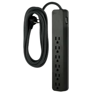6-Outlet Grounded Surge Protector w/ 10-Foot Braided Cord for $10