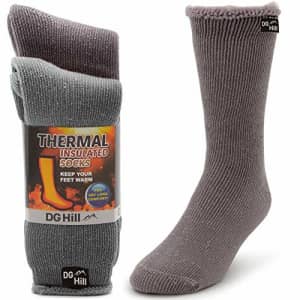 DG Hill 2 Pairs of Mens Thick Heat Trapping Thermal Socks Pack Insulated Warm Winter Crew Sock For for $18